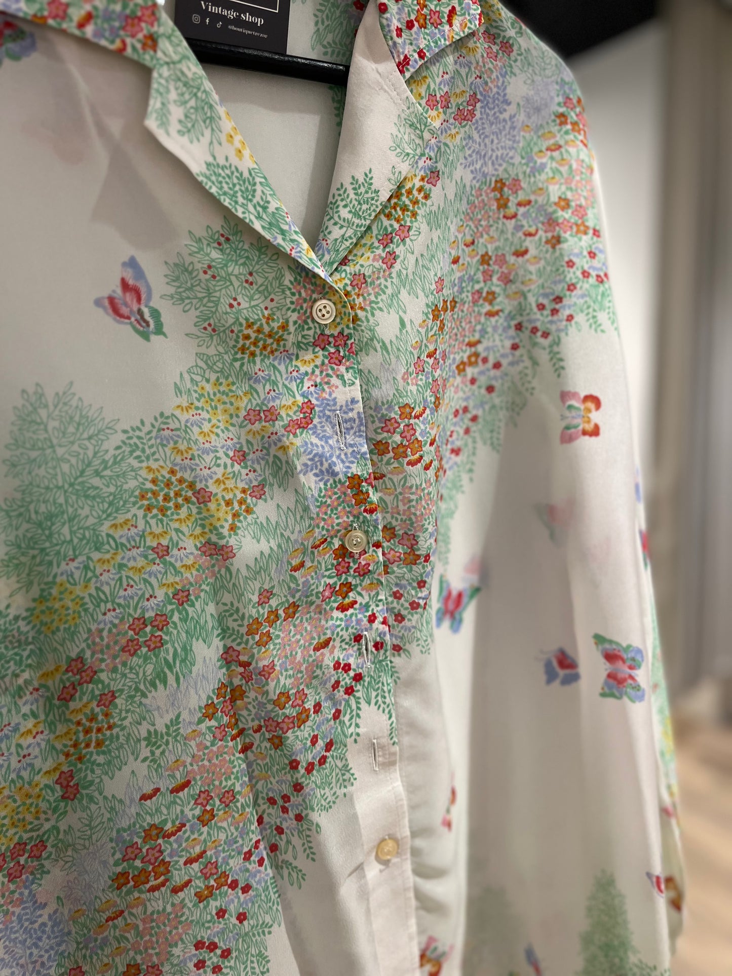 Blouse vintage à fleurs M