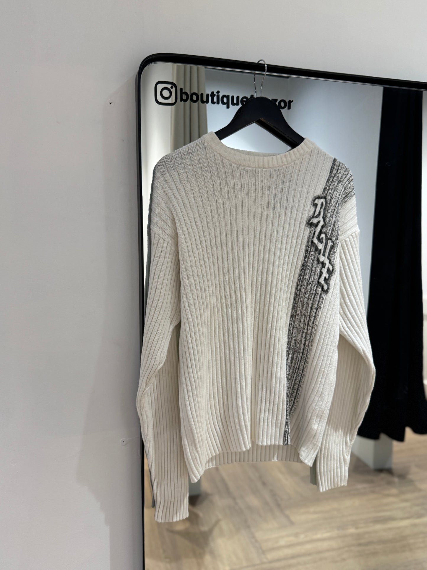 Pull vintage blanc L