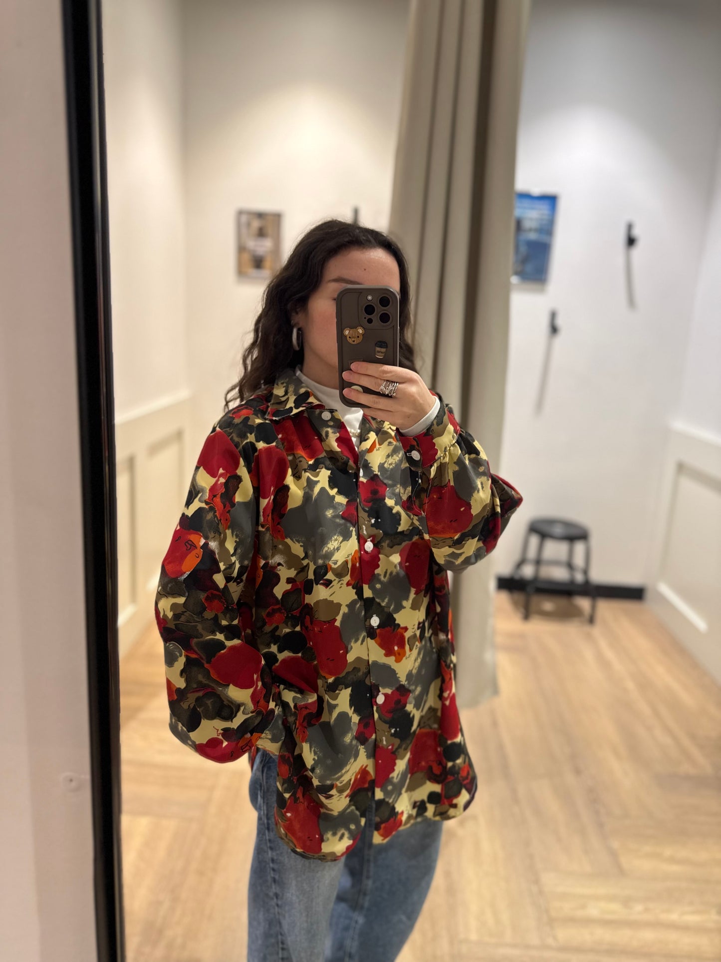 Blouse vintage à motifs XL