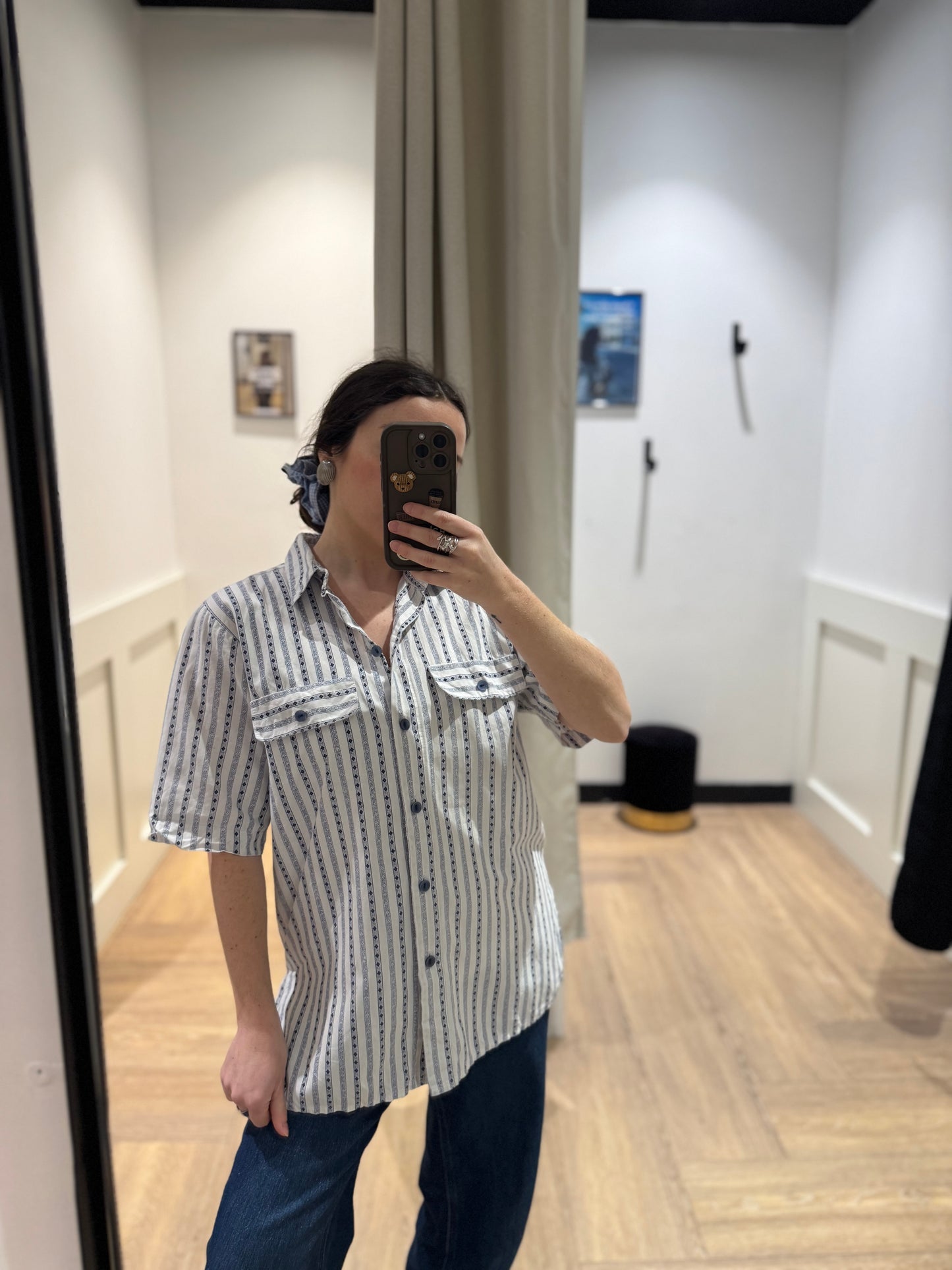 Chemise vintage à rayures S