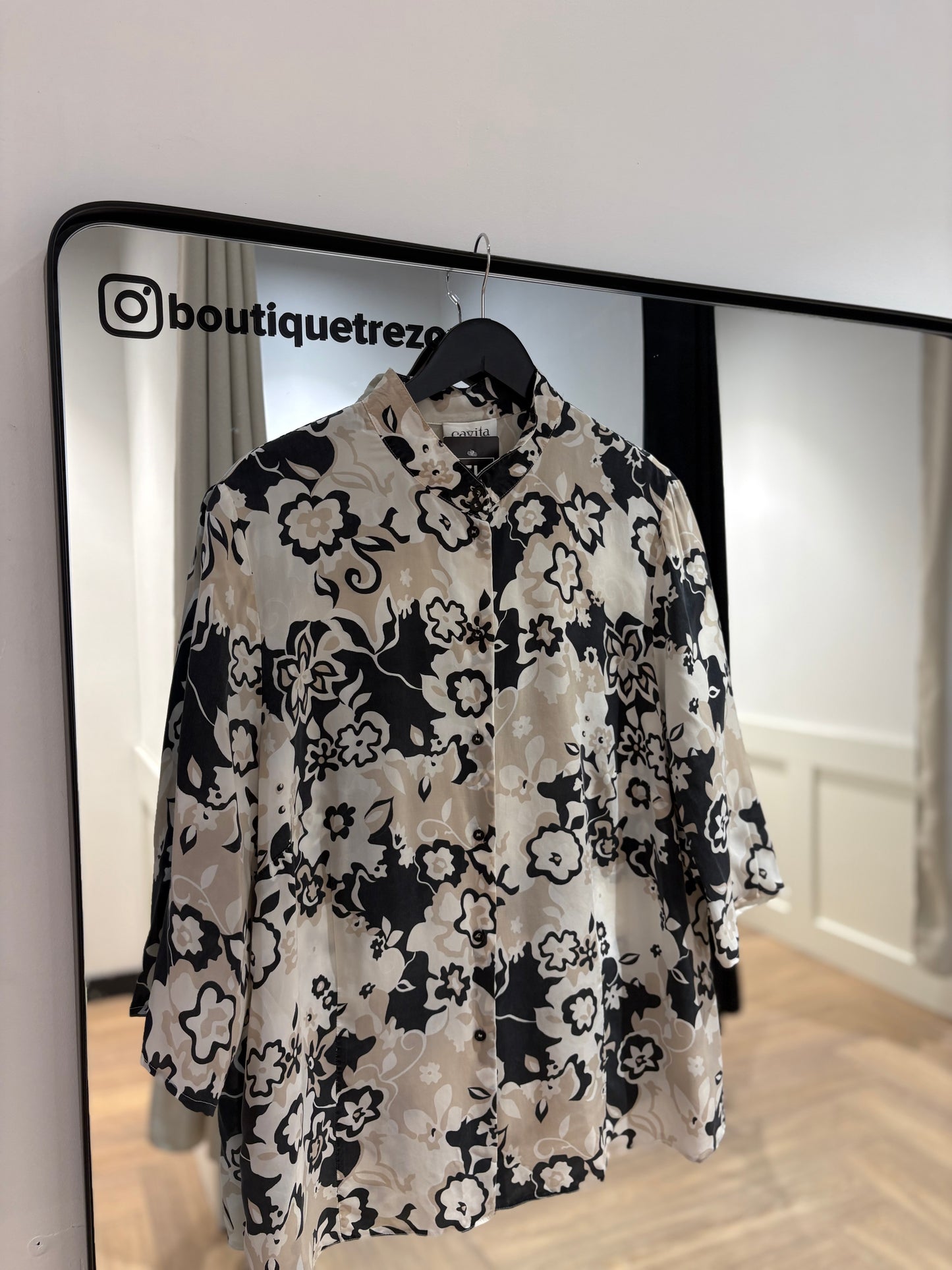 Blouse vintage à fleurs XXXL