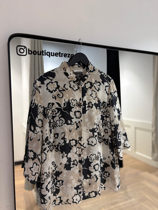 Blouse vintage à fleurs XXXL