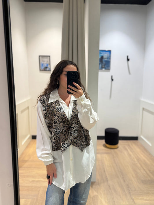 Blouse vintage léopard M