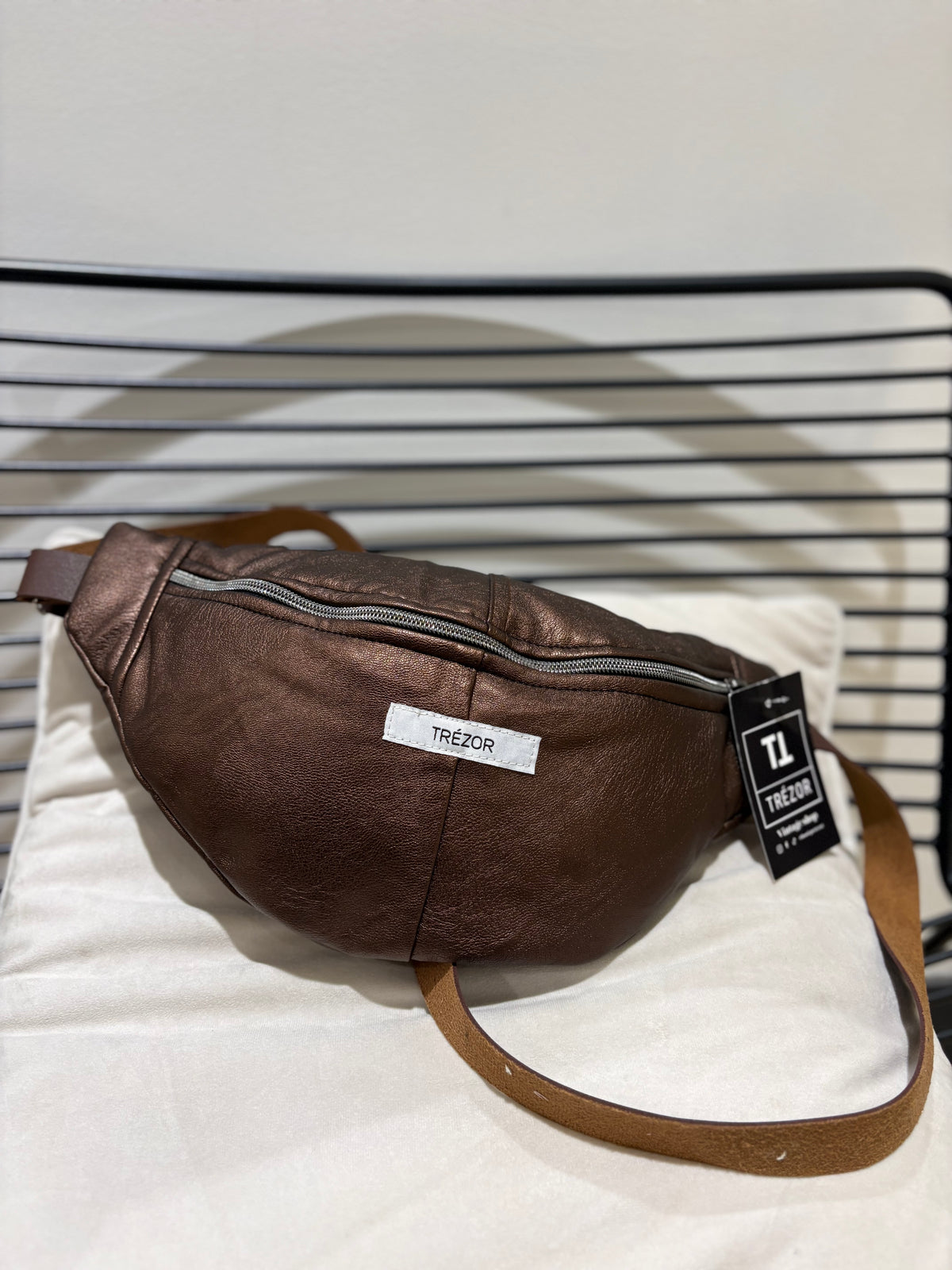 Sac banane marron fait main