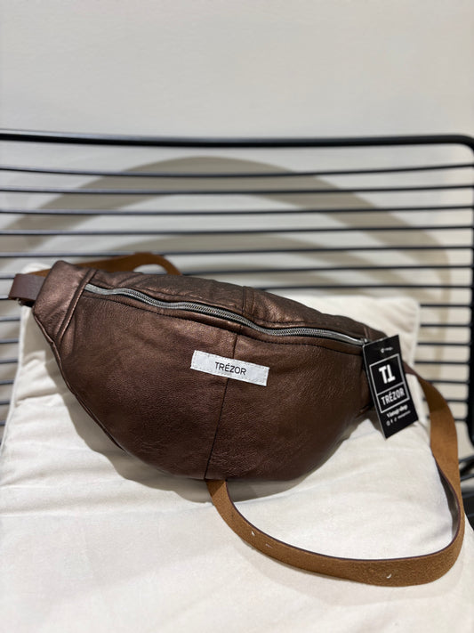 Sac banane marron fait main