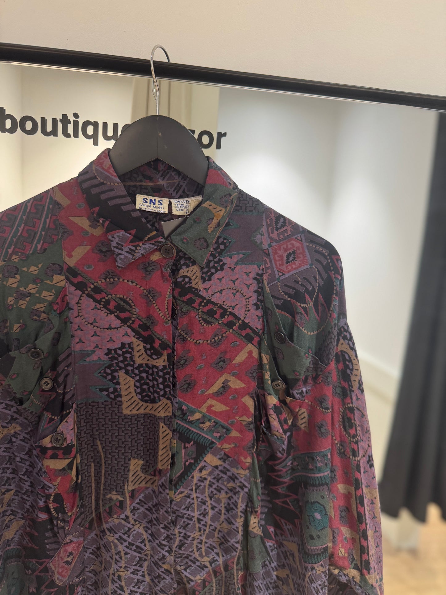 Blouse vintage à motifs M
