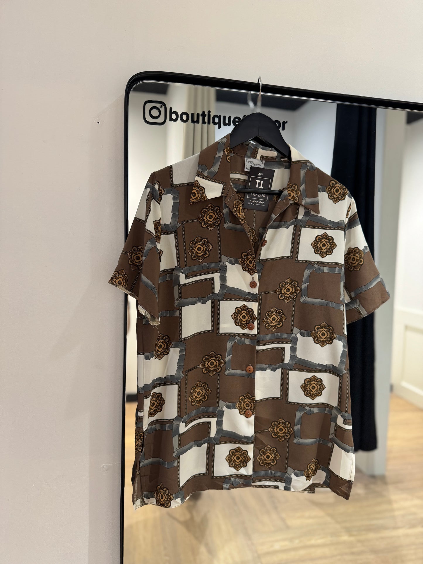 Blouse vintage à motifs XL