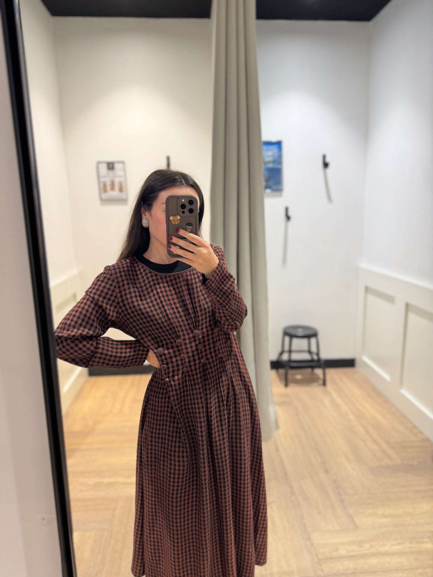 Robe longue à carreaux M