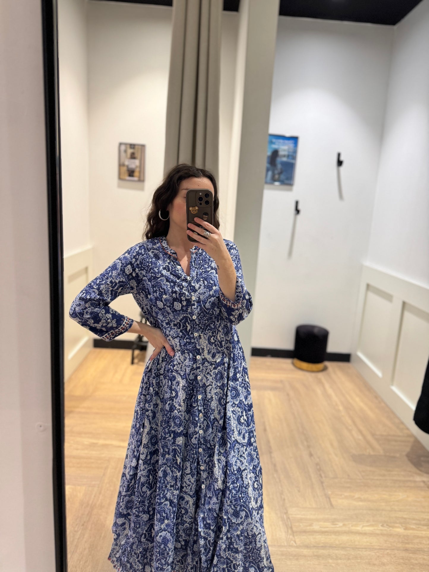 Robe longue à motifs XS