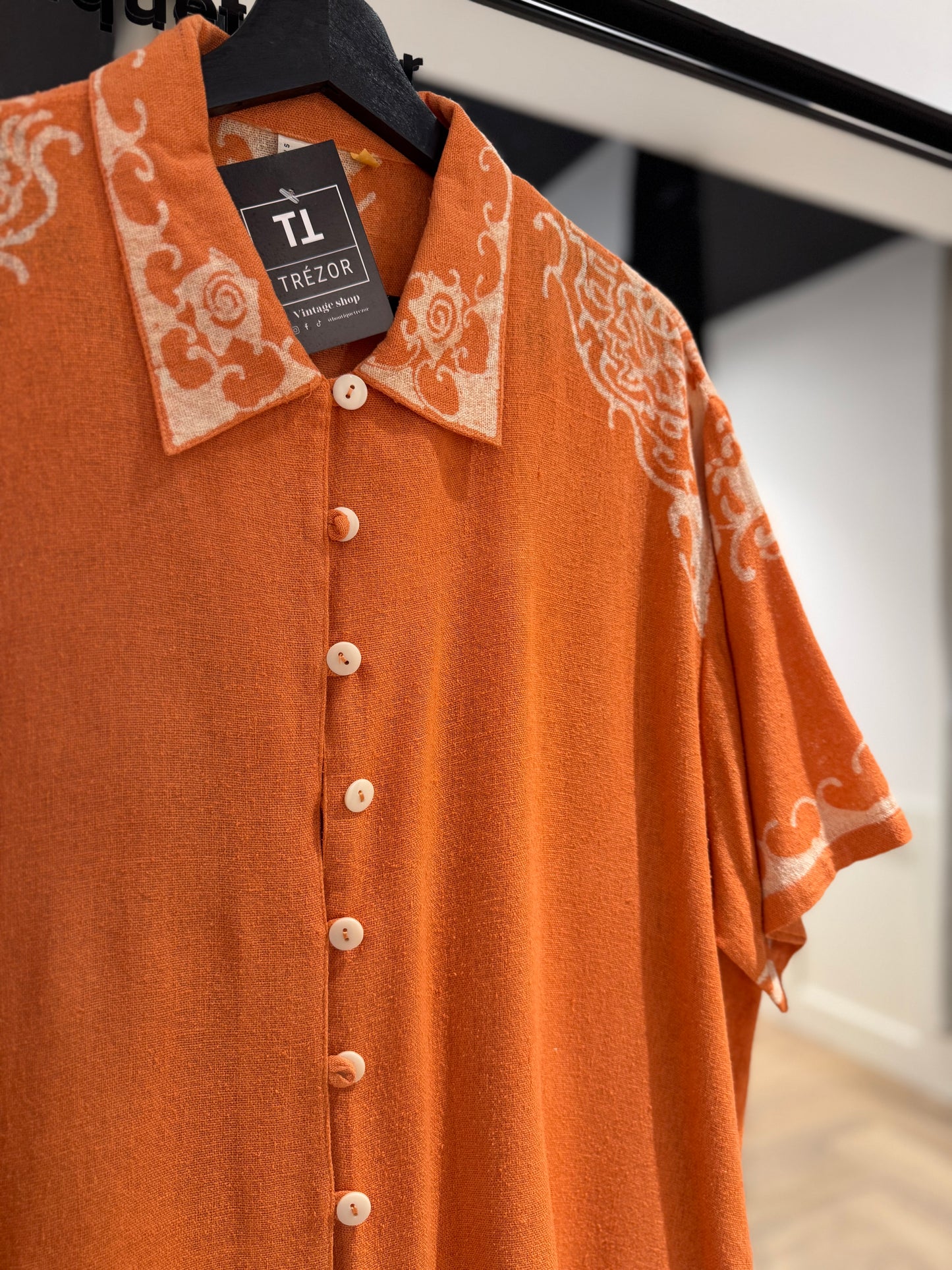 Blouse vintage à motifs XL