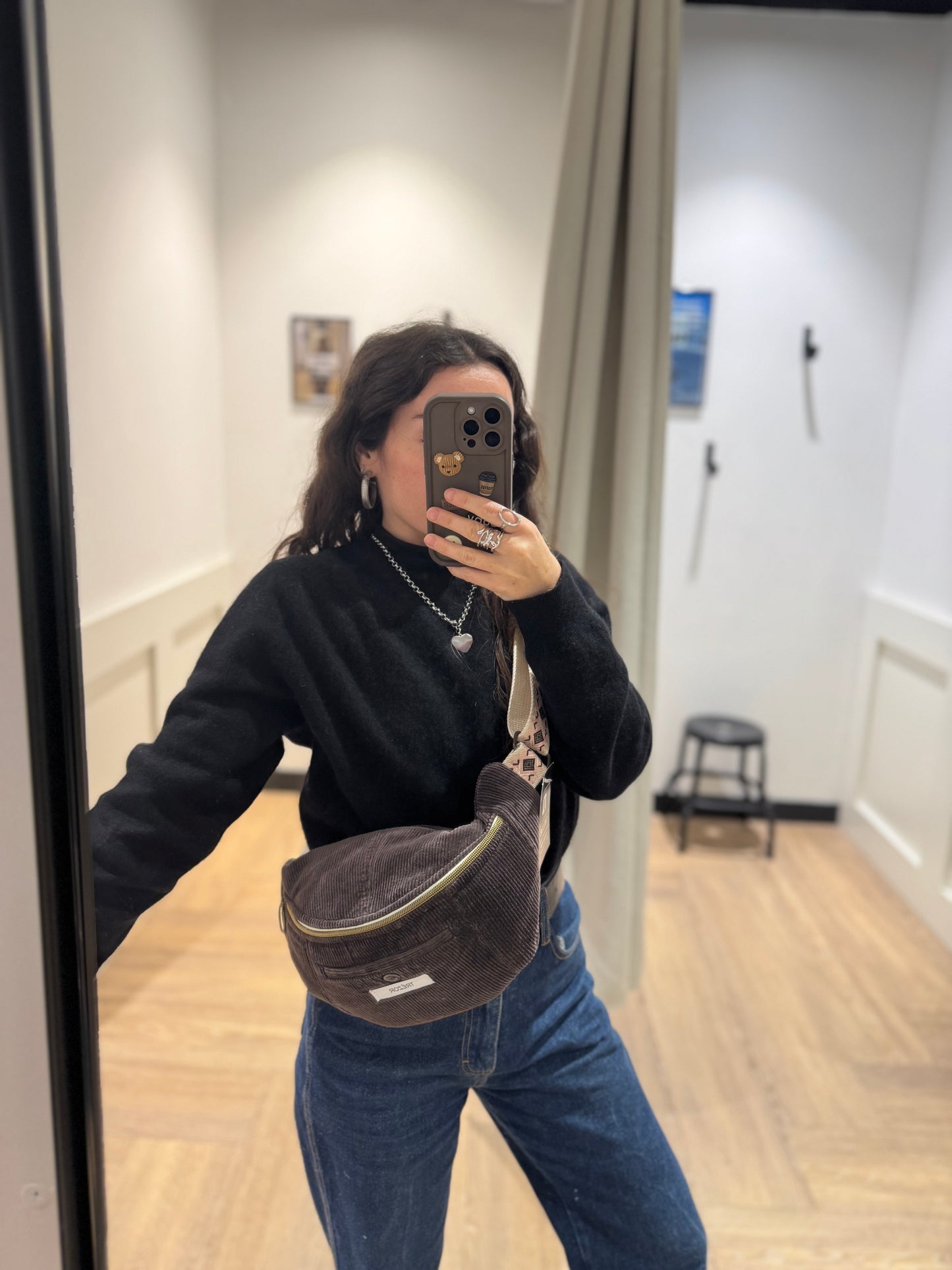 Sac banane en velours upcyclé fait main