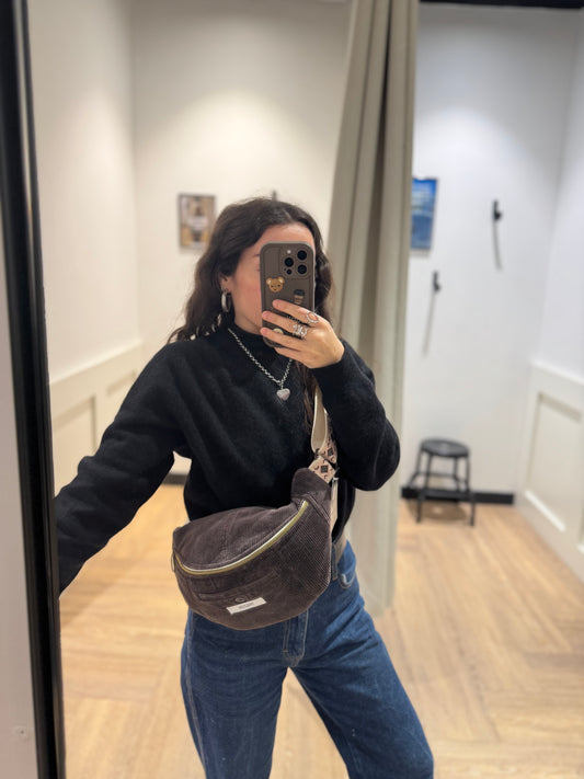 Sac banane en velours upcyclé fait main