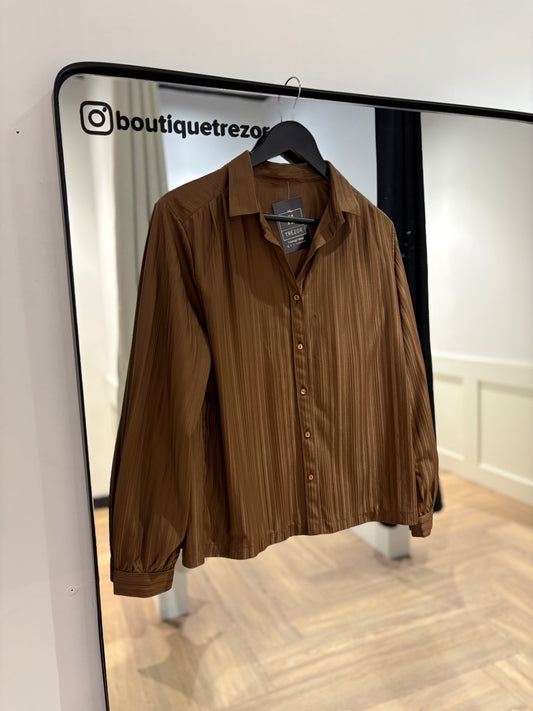 Blouse vintage marron L