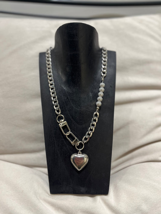 Collier chaîne et cœur