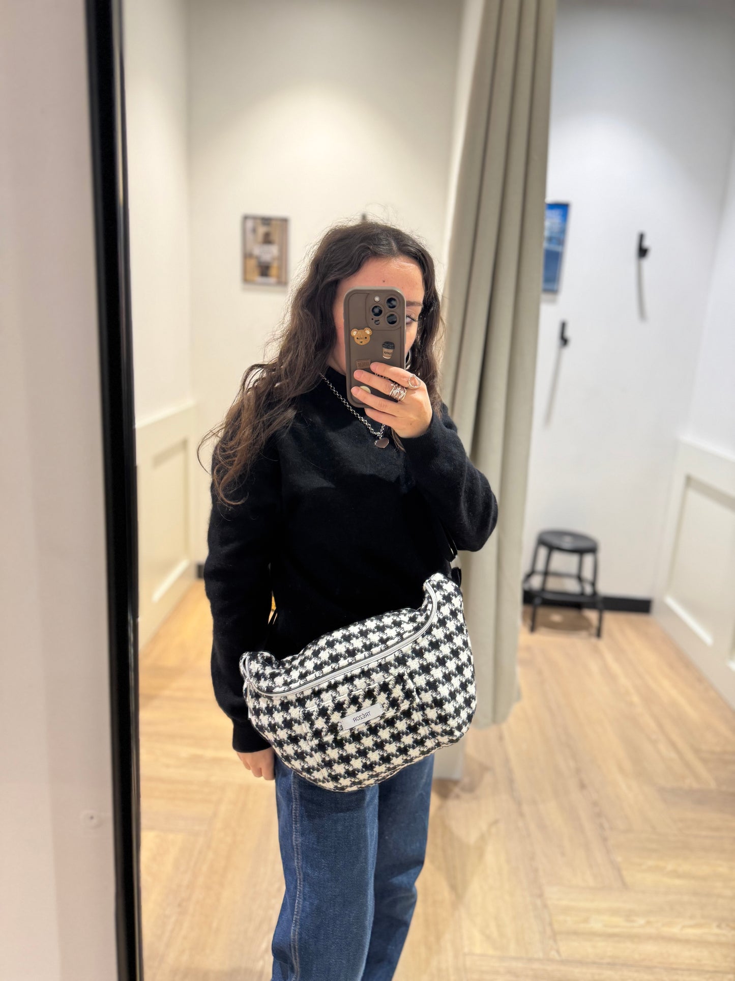 Sac banane pied de poule fait main