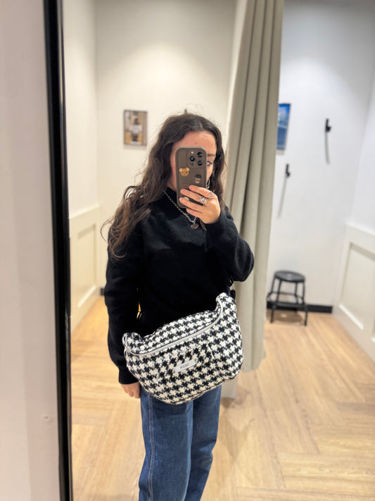 Sac banane pied de poule fait main