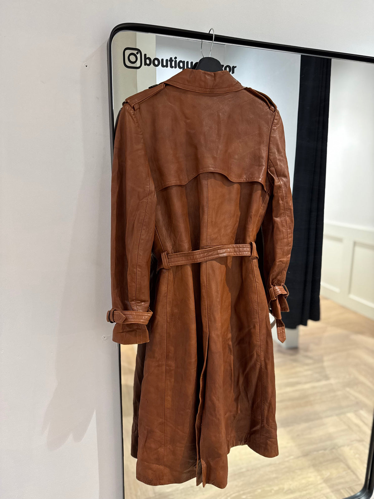Trench vintage en cuir S