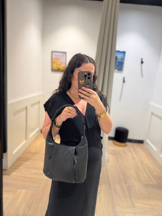 Sac en cuir noir vintage