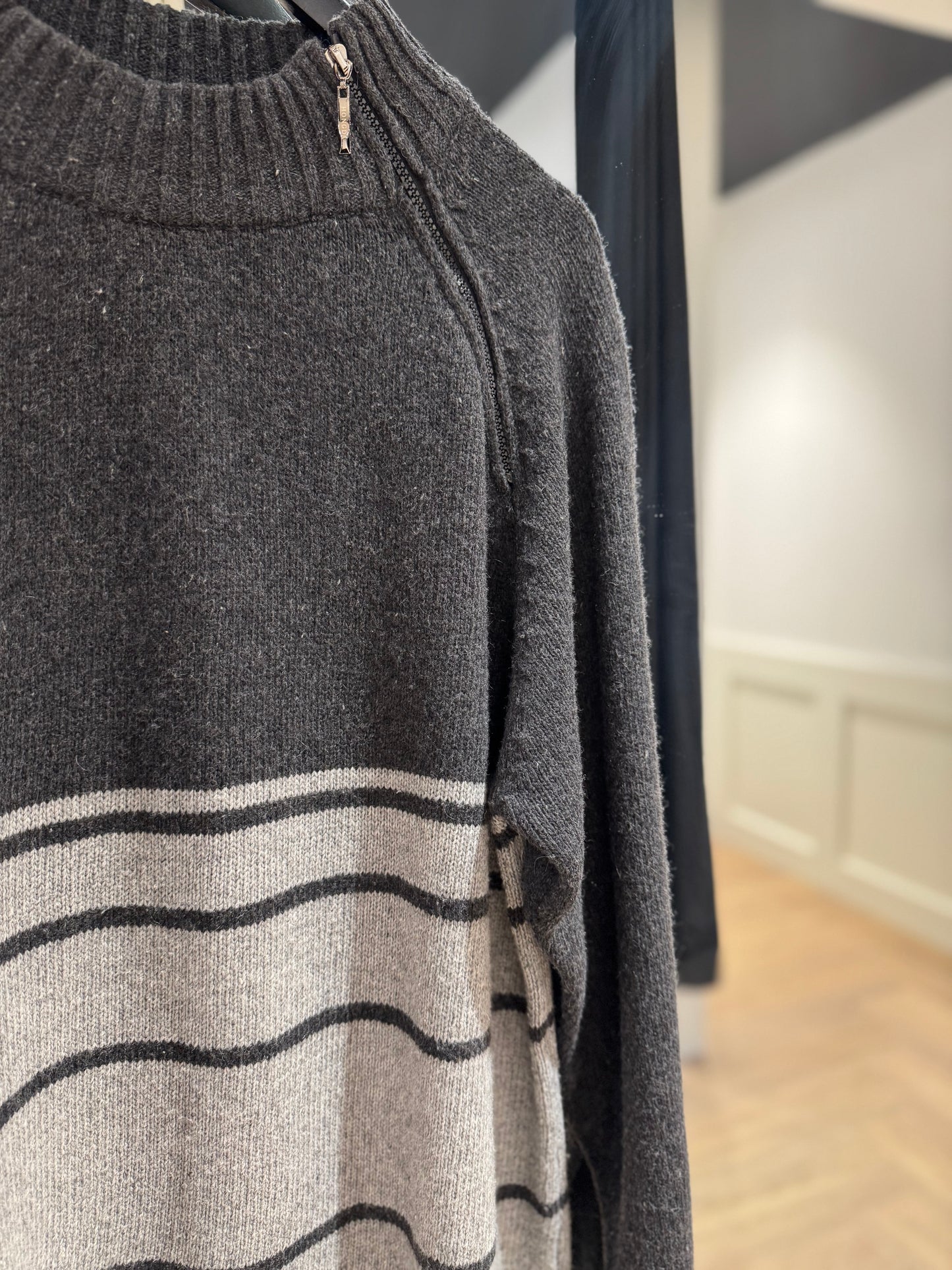 Pull d’hiver vintage gris XXL