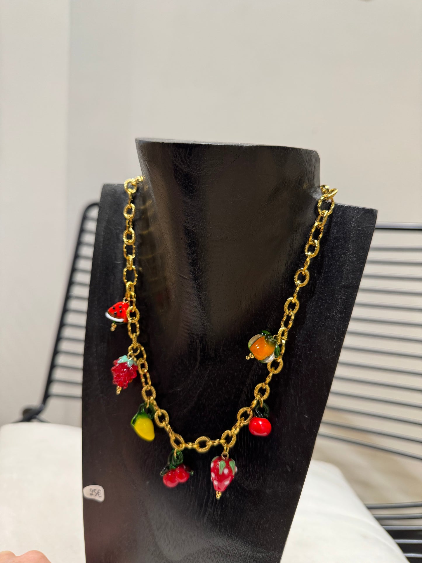 Collier à breloques fruits en acier inoxydable