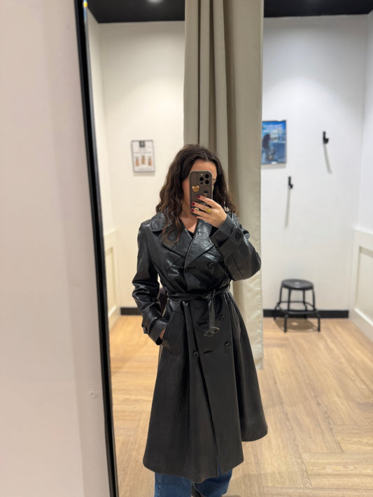 Trench long en cuir S