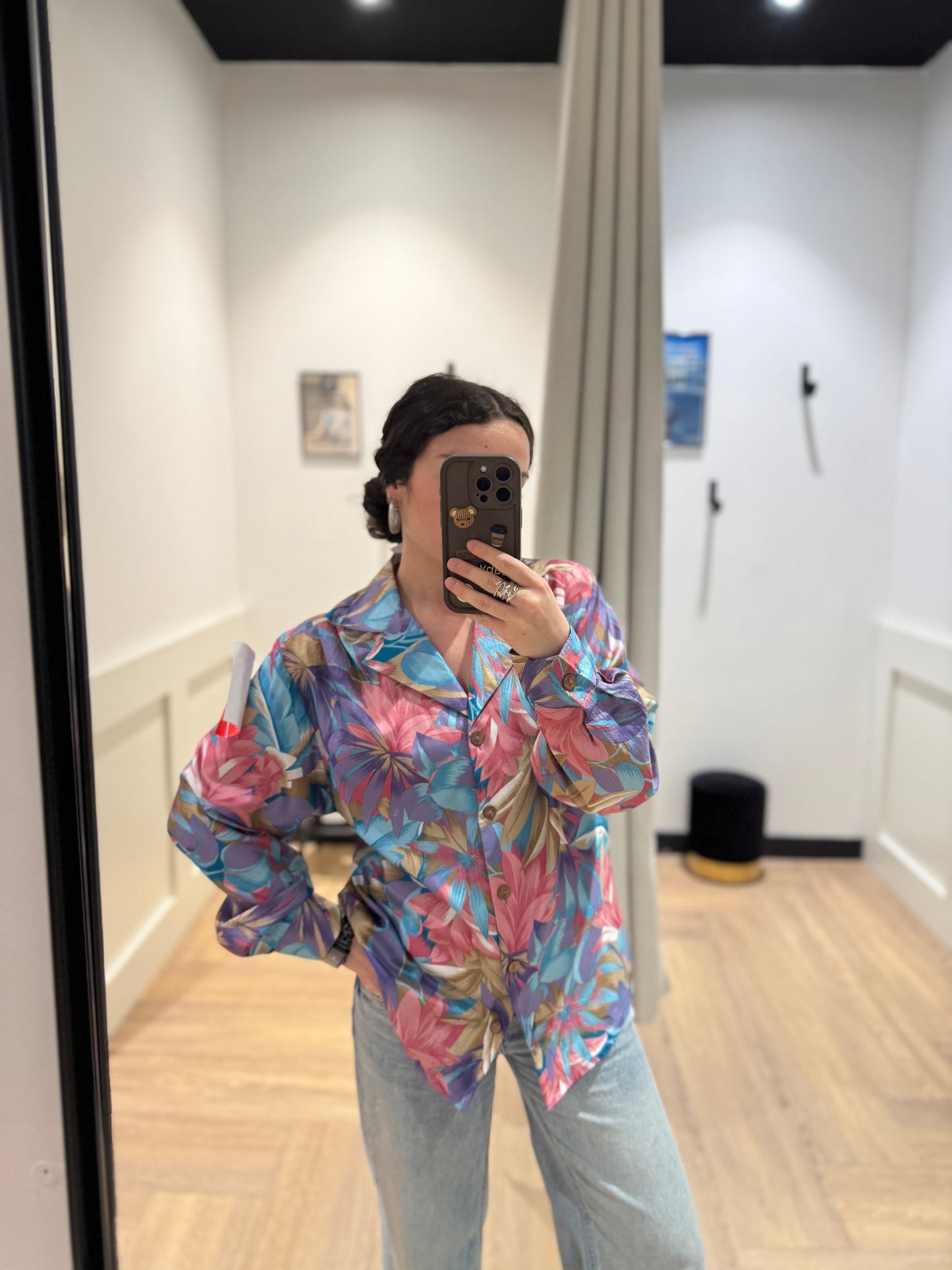 Blouse vintage à fleurs L