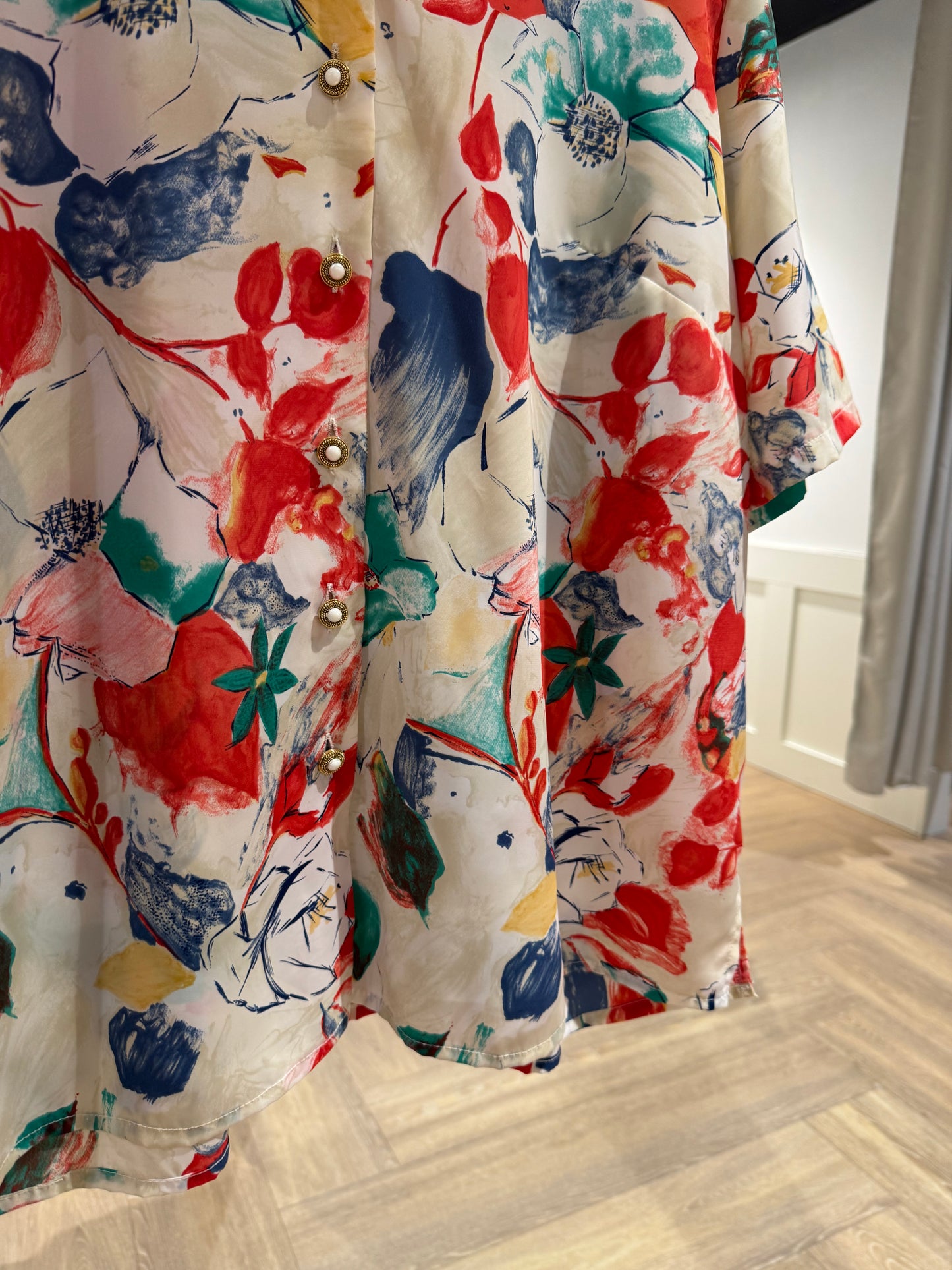 Blouse vintage à fleurs XXXL