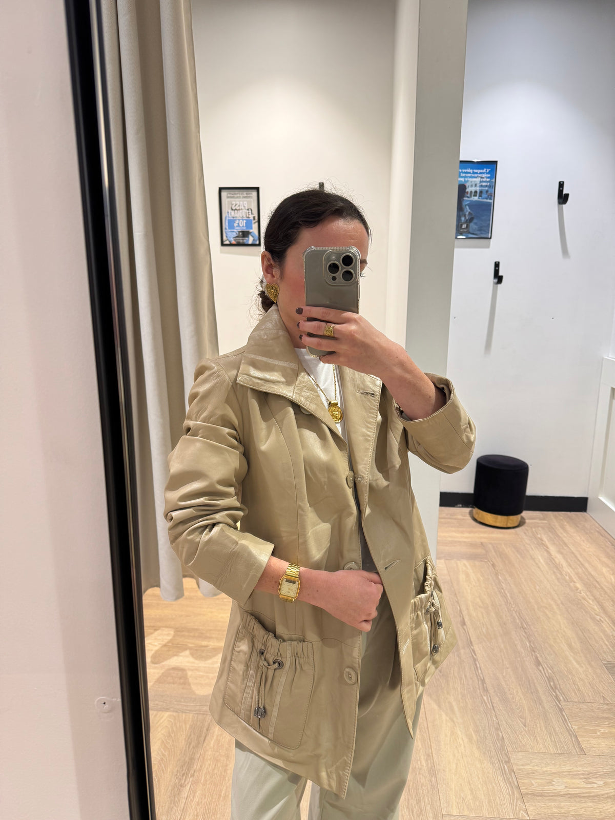 Veste en cuir vintage M/L