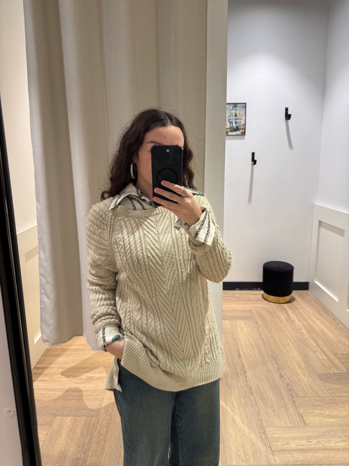 Pull long beige S