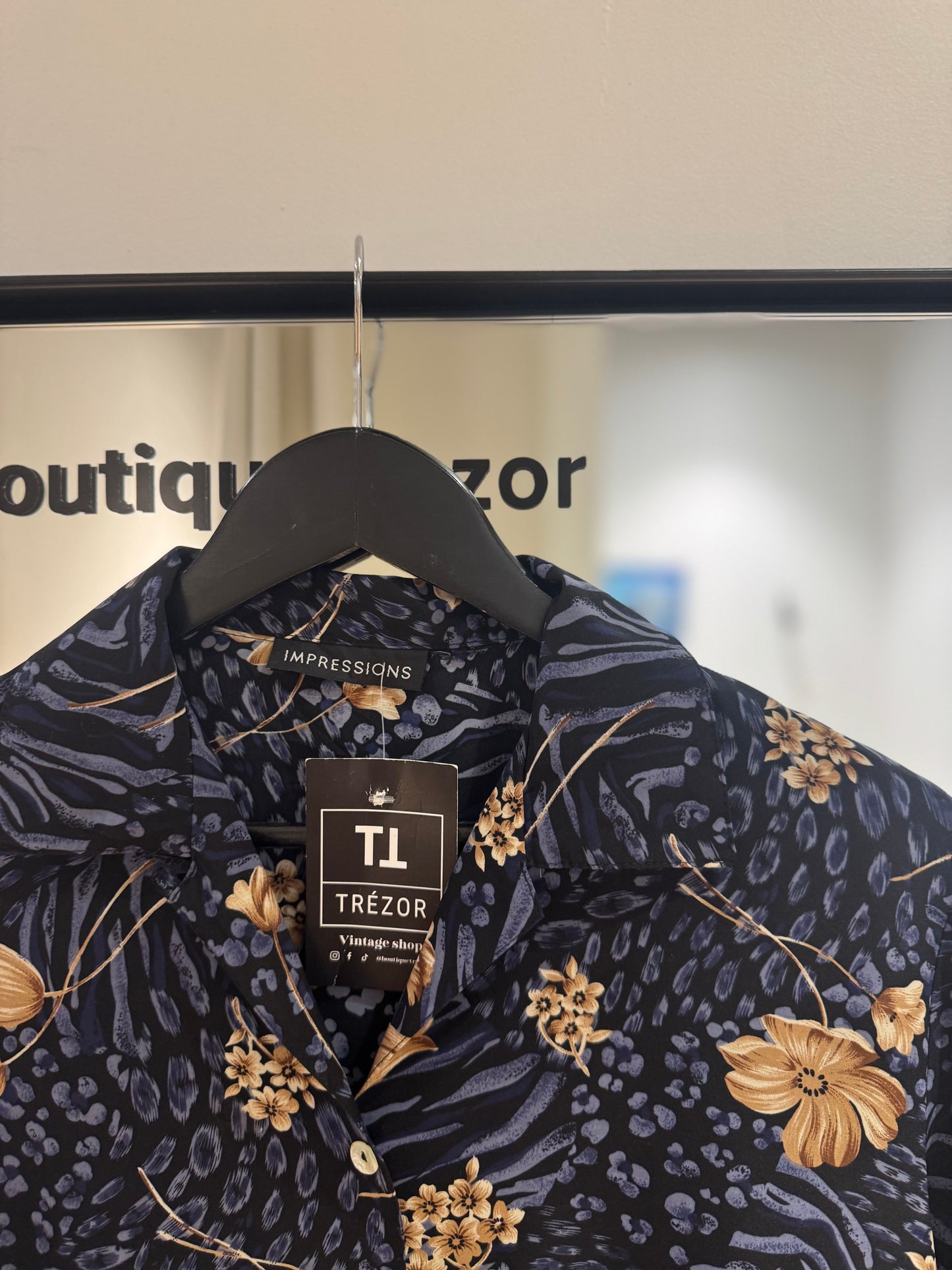 Blouse vintage à fleurs XL