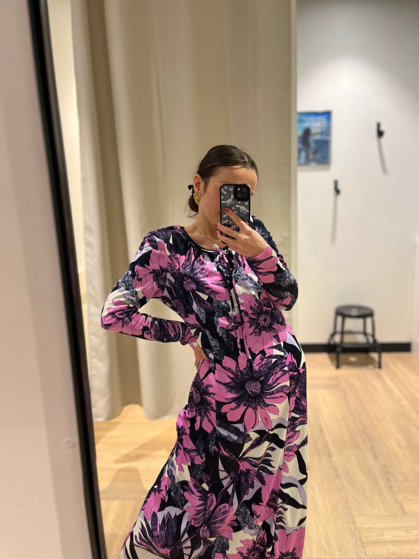 Robe longue vintage à motifs M