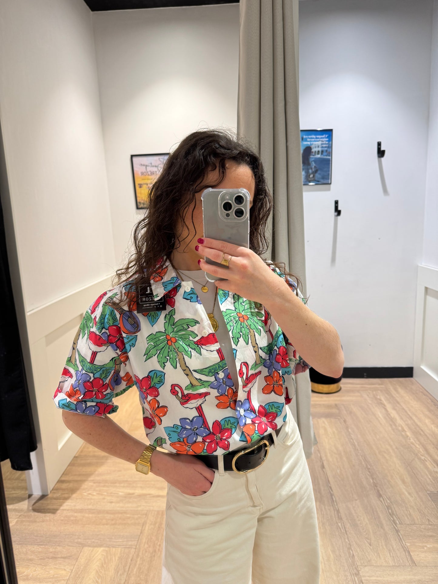 Chemise à fleurs hawaïennes S