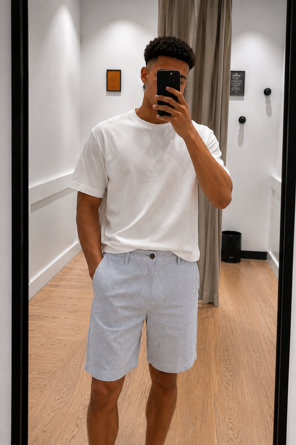 Short bermuda homme à rayures 48