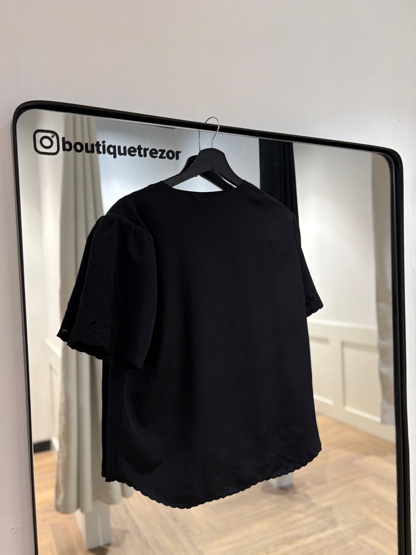 Blouse vintage à broderies XL