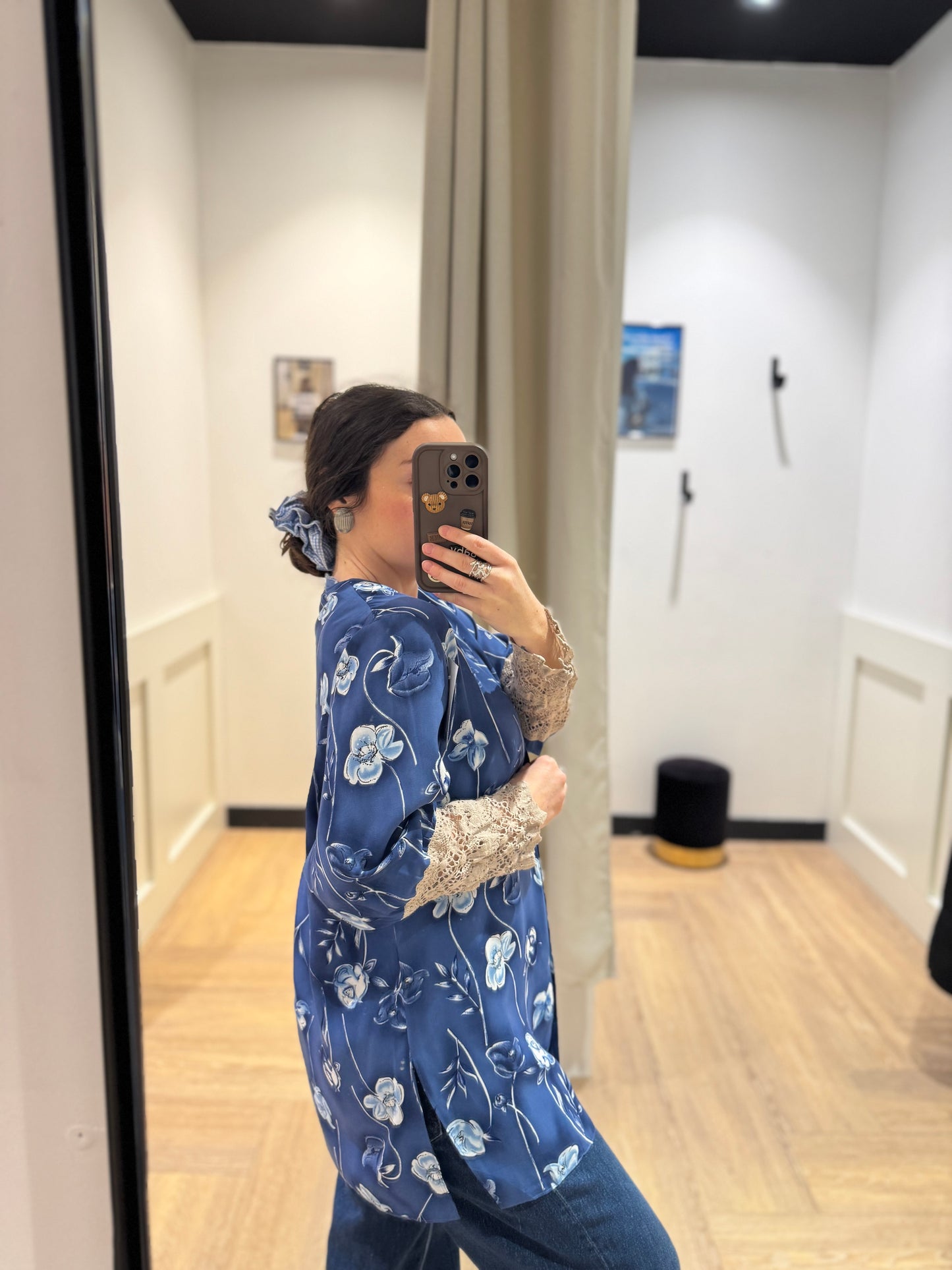 Blouse vintage à fleurs M/L