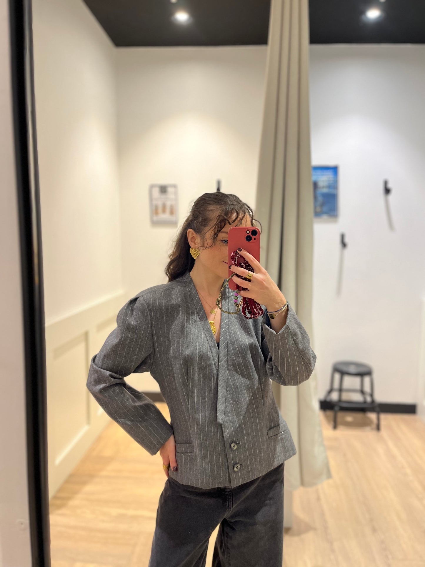 Blazer à fines rayures M