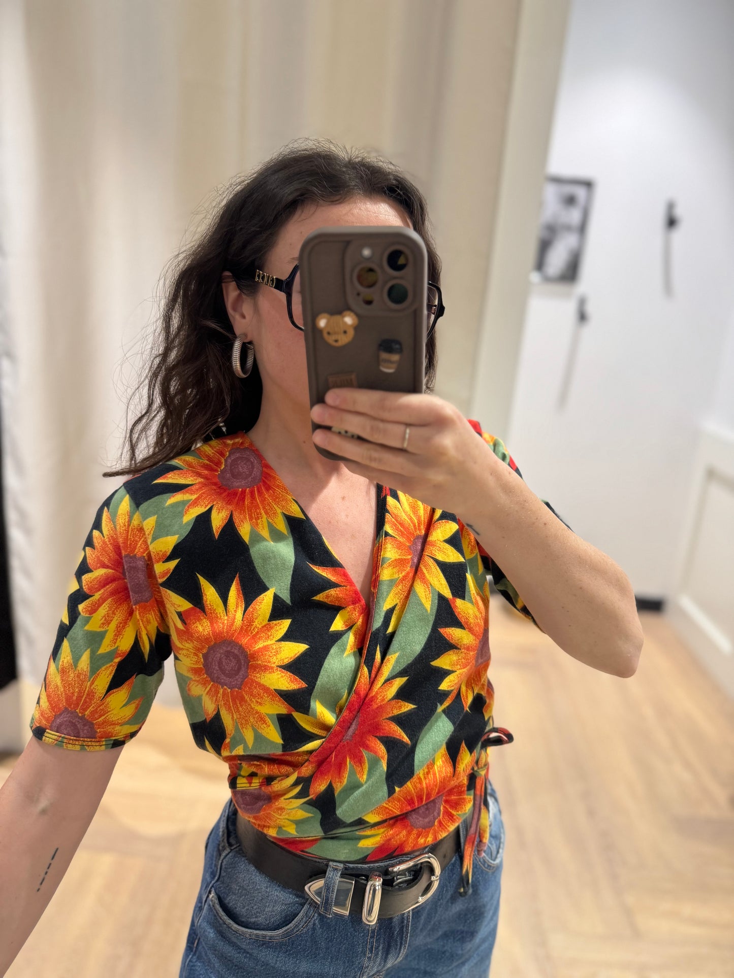 Tee-shirt à motifs fleurs S/M