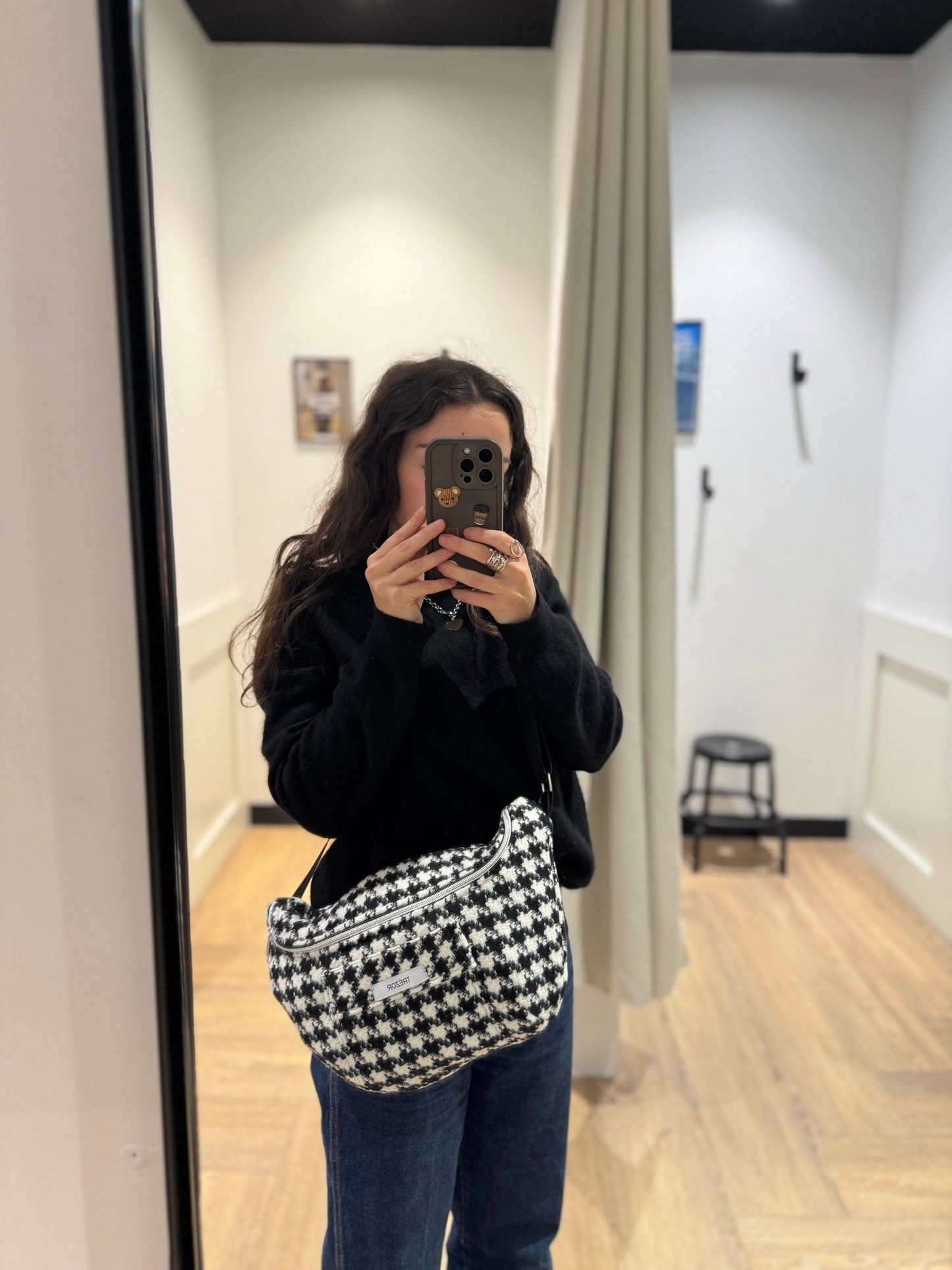 Sac banane pied de poule fait main