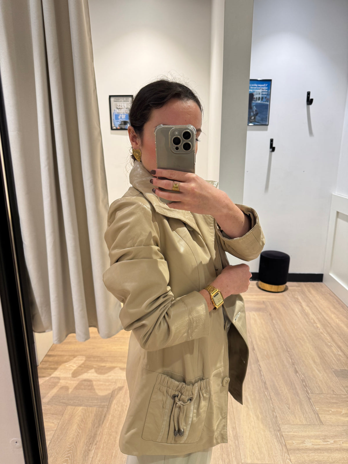 Veste en cuir vintage M/L