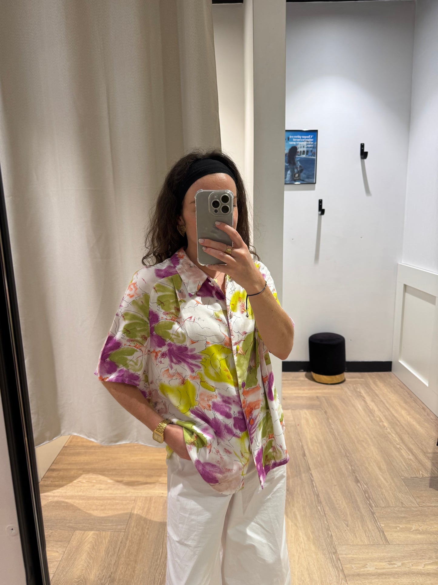 Blouse vintage à motifs M