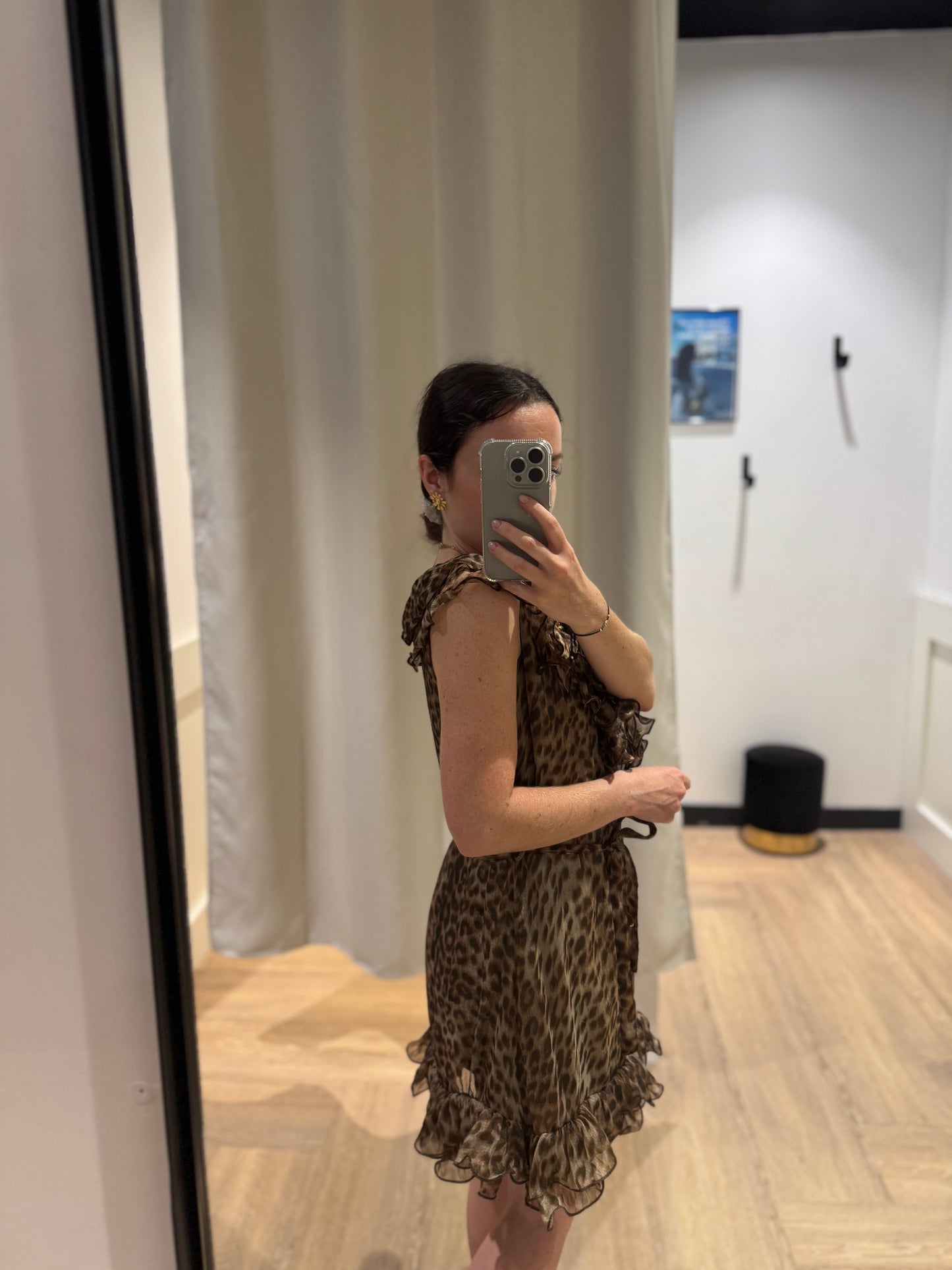Robe léopard à volants XS/S