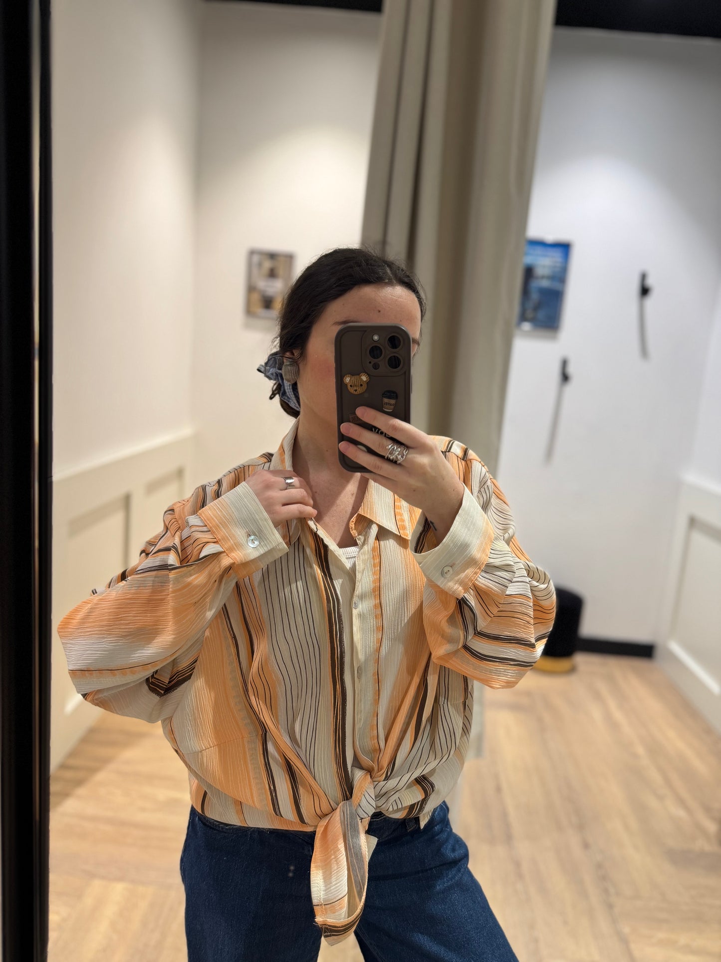 Blouse vintage à rayures XXL/XXXL