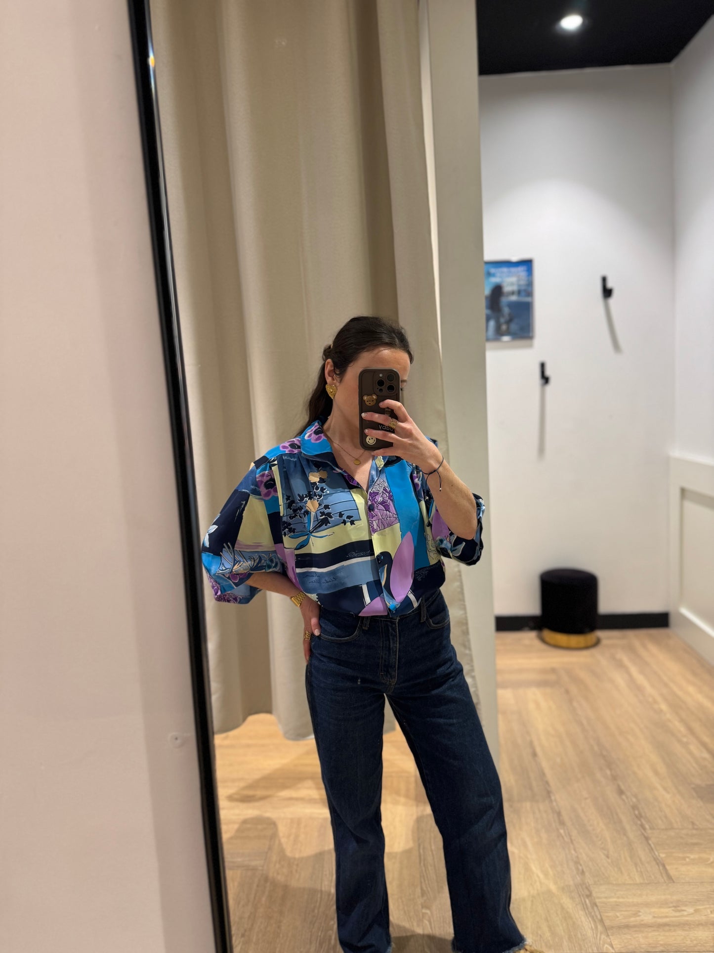 Blouse vintage à motifs XL