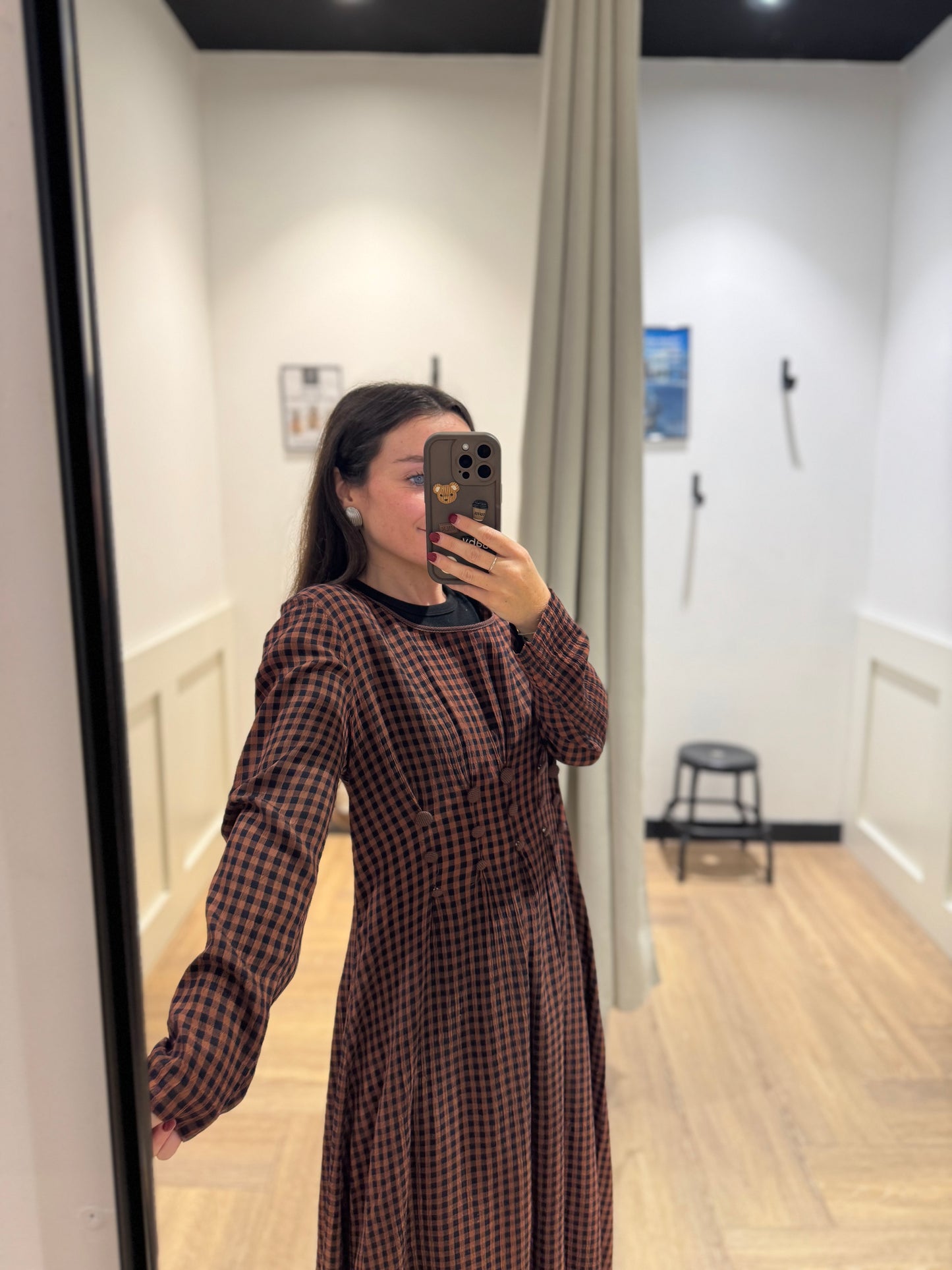 Robe longue à carreaux M