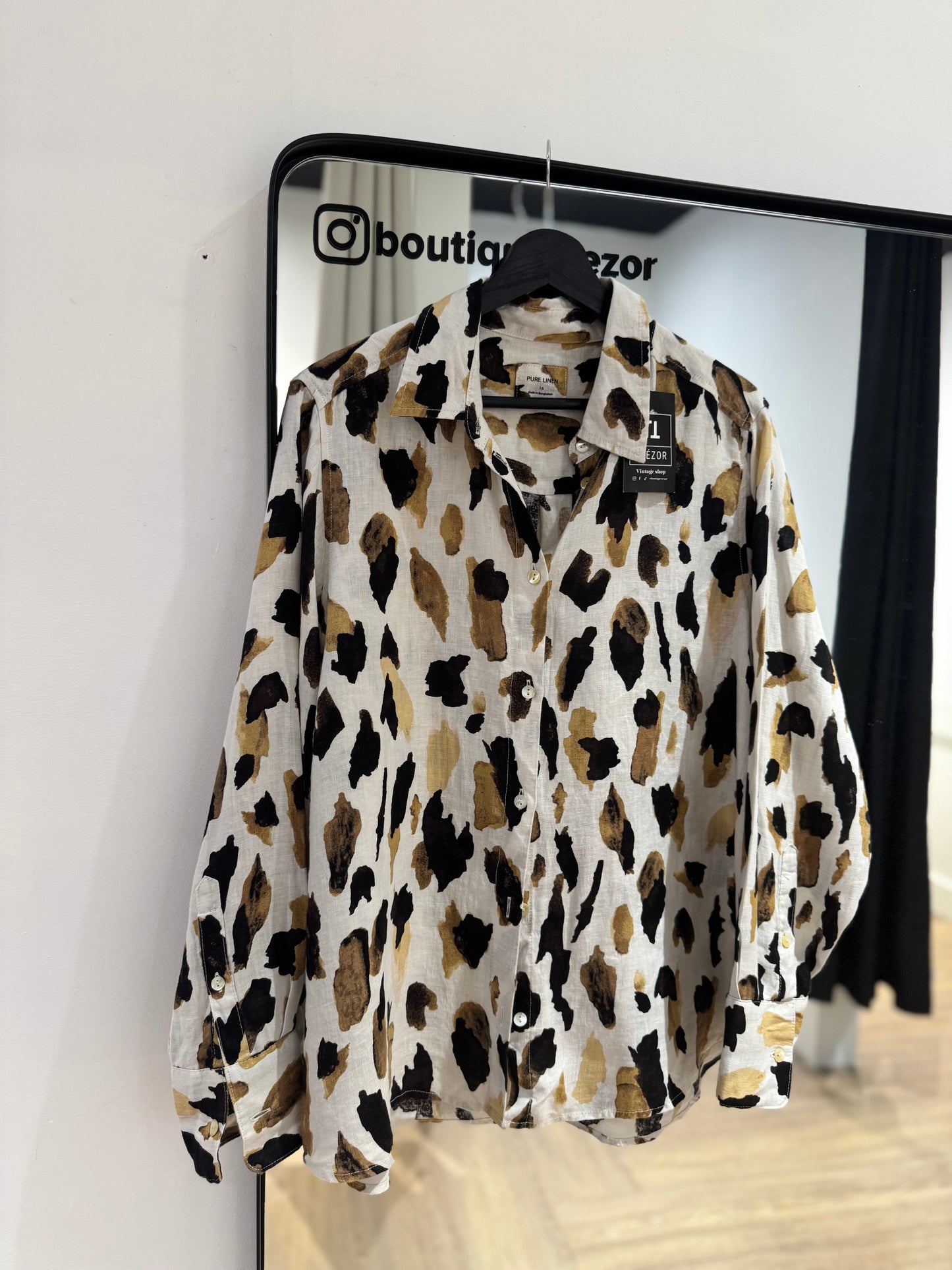 Chemise en lin à motifs XL