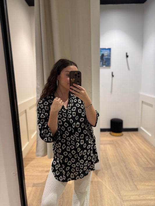 Blouse vintage à motifs XXL