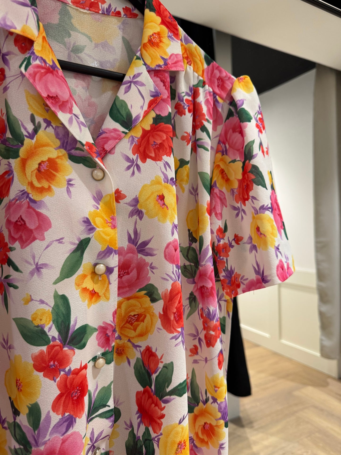Blouse vintage à fleurs L