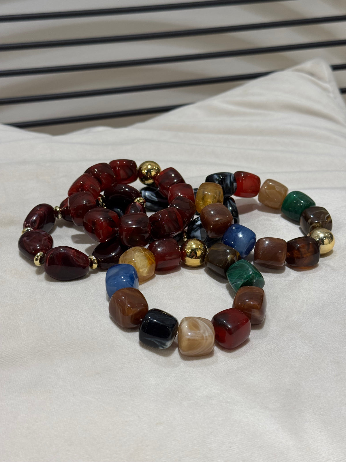 Bracelet perles carrées