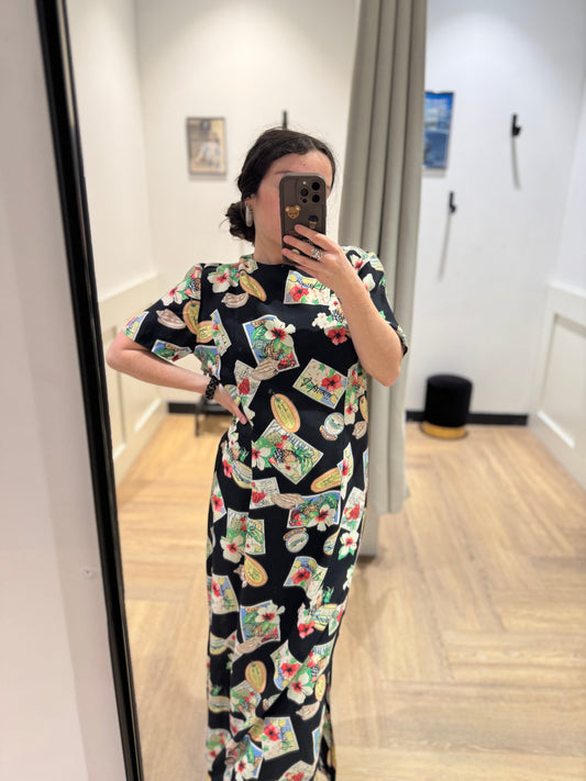 Robe longue d’été vintage à motifs L