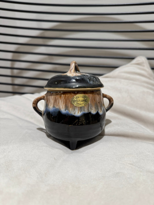 Pot décoratif vintage en grés